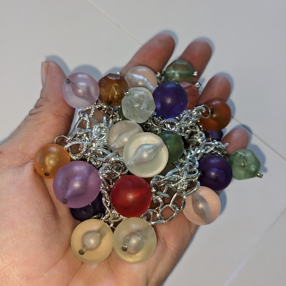 VTG 50" LUCITE BALL FLAPPER CLASPLESS NECKLACE - Picture 10 of 15